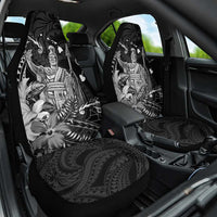 Hawaii King Kamehameha Day Car Seat Cover Polynesian Pattern Mix Hibiscus Black LT05 One Size Black - Polynesian Pride