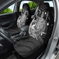 Hawaii King Kamehameha Day Car Seat Cover Polynesian Pattern Mix Hibiscus Black LT05 - Polynesian Pride
