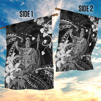 Hawaii King Kamehameha Day Garden Flag Polynesian Pattern Mix Hibiscus Black LT05 - Polynesian Pride