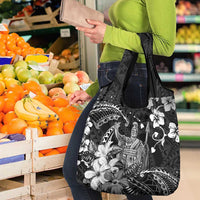 Hawaii King Kamehameha Day Grocery Bag Polynesian Pattern Mix Hibiscus Black LT05 - Polynesian Pride