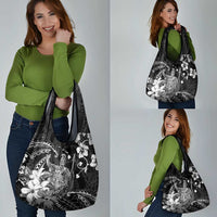 Hawaii King Kamehameha Day Grocery Bag Polynesian Pattern Mix Hibiscus Black LT05 - Polynesian Pride