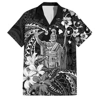 Hawaii King Kamehameha Day Hawaiian Shirt Polynesian Pattern Mix Hibiscus Black LT05 Black - Polynesian Pride