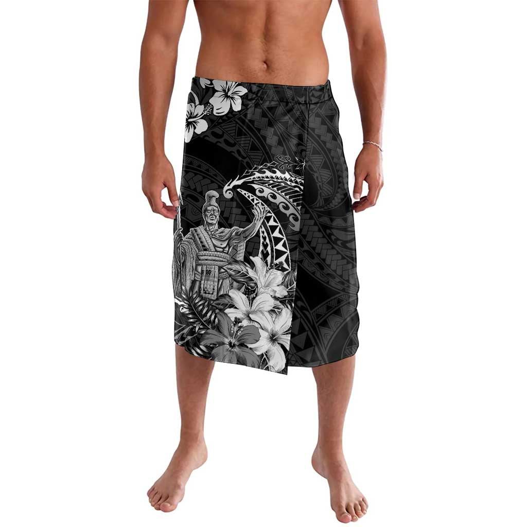 Hawaii King Kamehameha Day Lavalava Polynesian Pattern Mix Hibiscus Black LT05 Black - Polynesian Pride