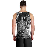 Hawaii King Kamehameha Day Men Tank Top Polynesian Pattern Mix Hibiscus Black LT05 - Polynesian Pride