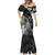 Hawaii King Kamehameha Day Mermaid Dress Polynesian Pattern Mix Hibiscus Black