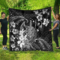 Hawaii King Kamehameha Day Quilt Polynesian Pattern Mix Hibiscus Black LT05 - Polynesian Pride