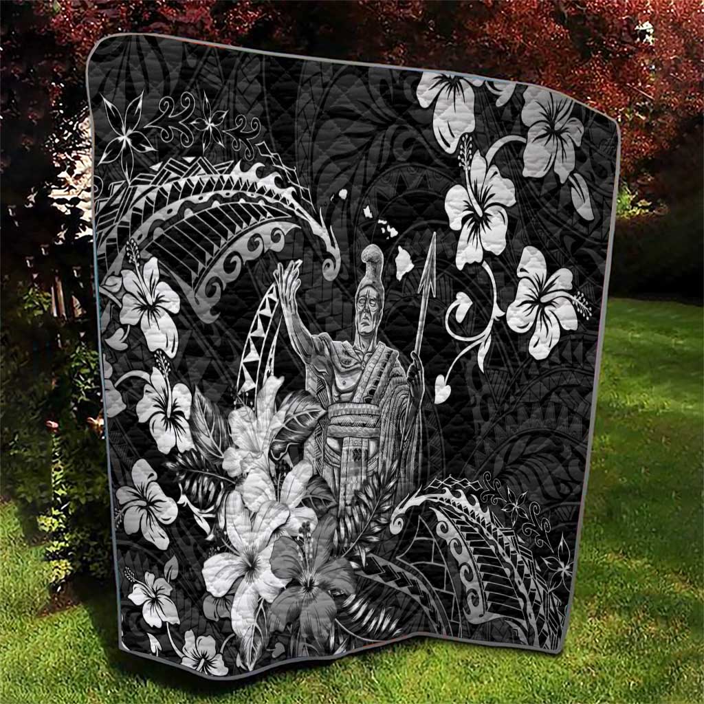 Hawaii King Kamehameha Day Quilt Polynesian Pattern Mix Hibiscus Black LT05 - Polynesian Pride