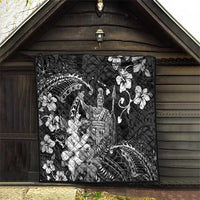 Hawaii King Kamehameha Day Quilt Polynesian Pattern Mix Hibiscus Black LT05 - Polynesian Pride