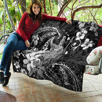 Hawaii King Kamehameha Day Quilt Polynesian Pattern Mix Hibiscus Black LT05 - Polynesian Pride