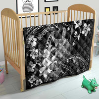 Hawaii King Kamehameha Day Quilt Polynesian Pattern Mix Hibiscus Black LT05 - Polynesian Pride