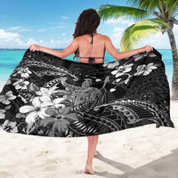 Hawaii King Kamehameha Day Sarong Polynesian Pattern Mix Hibiscus Black LT05 - Polynesian Pride