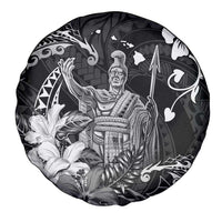 Hawaii King Kamehameha Day Spare Tire Cover Polynesian Pattern Mix Hibiscus Black LT05 - Polynesian Pride