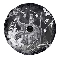 Hawaii King Kamehameha Day Spare Tire Cover Polynesian Pattern Mix Hibiscus Black LT05 - Polynesian Pride