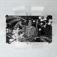 Hawaii King Kamehameha Day Tablecloth Polynesian Pattern Mix Hibiscus Black LT05 Black - Polynesian Pride