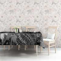 Hawaii King Kamehameha Day Tablecloth Polynesian Pattern Mix Hibiscus Black LT05 - Polynesian Pride