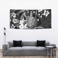 Hawaii King Kamehameha Day Tapestry Polynesian Pattern Mix Hibiscus Black LT05 - Polynesian Pride
