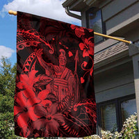 Hawaii King Kamehameha Day Garden Flag Polynesian Pattern Mix Hibiscus Red LT05 - Polynesian Pride