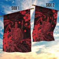 Hawaii King Kamehameha Day Garden Flag Polynesian Pattern Mix Hibiscus Red LT05 - Polynesian Pride