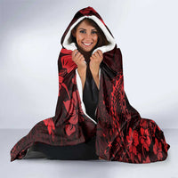 Hawaii King Kamehameha Day Hooded Blanket Polynesian Pattern Mix Hibiscus Red LT05 - Polynesian Pride