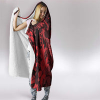 Hawaii King Kamehameha Day Hooded Blanket Polynesian Pattern Mix Hibiscus Red LT05 - Polynesian Pride