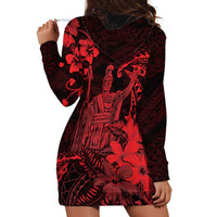 Hawaii King Kamehameha Day Hoodie Dress Polynesian Pattern Mix Hibiscus Red LT05 - Polynesian Pride