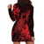 Hawaii King Kamehameha Day Hoodie Dress Polynesian Pattern Mix Hibiscus Red