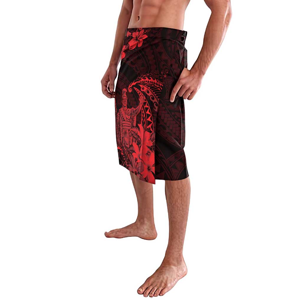 Hawaii King Kamehameha Day Lavalava Polynesian Pattern Mix Hibiscus Red LT05 - Polynesian Pride