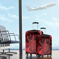 Hawaii King Kamehameha Day Luggage Cover Polynesian Pattern Mix Hibiscus Red LT05 - Polynesian Pride