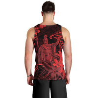 Hawaii King Kamehameha Day Men Tank Top Polynesian Pattern Mix Hibiscus Red LT05 - Polynesian Pride