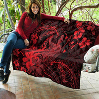 Hawaii King Kamehameha Day Quilt Polynesian Pattern Mix Hibiscus Red LT05 - Polynesian Pride