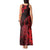 Hawaii King Kamehameha Day Tank Maxi Dress Polynesian Pattern Mix Hibiscus Red