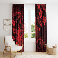 Hawaii King Kamehameha Day Window Curtain Polynesian Pattern Mix Hibiscus Red LT05 - Polynesian Pride