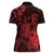 Hawaii King Kamehameha Day Women Polo Shirt Polynesian Pattern Mix Hibiscus Red