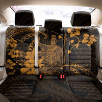 Hawaii King Kamehameha Day Back Car Seat Cover Polynesian Pattern Mix Hibiscus Gold LT05 - Polynesian Pride