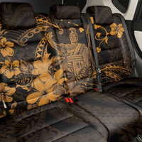 Hawaii King Kamehameha Day Back Car Seat Cover Polynesian Pattern Mix Hibiscus Gold LT05 - Polynesian Pride