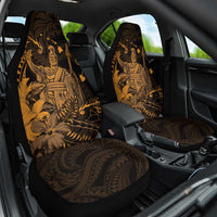 Hawaii King Kamehameha Day Car Seat Cover Polynesian Pattern Mix Hibiscus Gold LT05 One Size Gold - Polynesian Pride