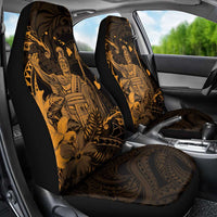 Hawaii King Kamehameha Day Car Seat Cover Polynesian Pattern Mix Hibiscus Gold LT05 - Polynesian Pride