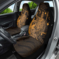 Hawaii King Kamehameha Day Car Seat Cover Polynesian Pattern Mix Hibiscus Gold LT05 - Polynesian Pride
