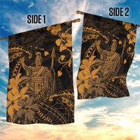 Hawaii King Kamehameha Day Garden Flag Polynesian Pattern Mix Hibiscus Gold LT05 - Polynesian Pride