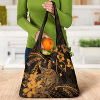 Hawaii King Kamehameha Day Grocery Bag Polynesian Pattern Mix Hibiscus Gold LT05 - Polynesian Pride