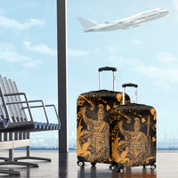 Hawaii King Kamehameha Day Luggage Cover Polynesian Pattern Mix Hibiscus Gold LT05 - Polynesian Pride