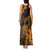 Hawaii King Kamehameha Day Tank Maxi Dress Polynesian Pattern Mix Hibiscus Gold