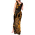 Hawaii King Kamehameha Day Tank Maxi Dress Polynesian Pattern Mix Hibiscus Gold