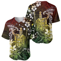 Hawaii King Kamehameha Day Baseball Jersey Polynesian Pattern Mix Hibiscus Reggae LT05 - Polynesian Pride