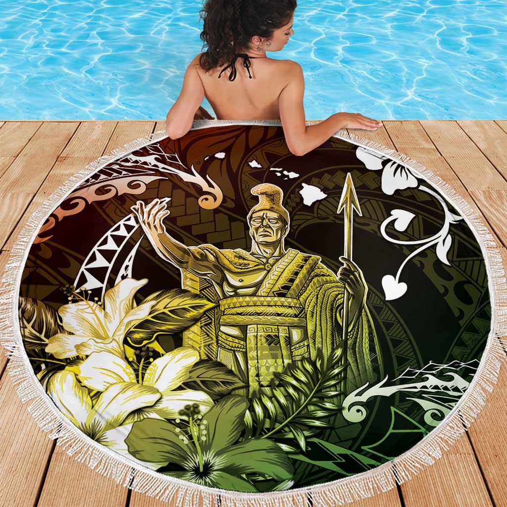 Hawaii King Kamehameha Day Beach Blanket Polynesian Pattern Mix Hibiscus Reggae LT05 - Polynesian Pride