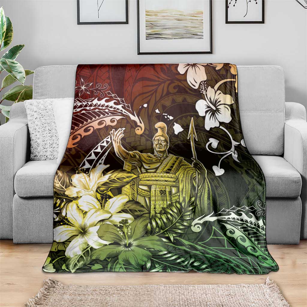 Hawaii King Kamehameha Day Blanket Polynesian Pattern Mix Hibiscus Reggae LT05 - Polynesian Pride