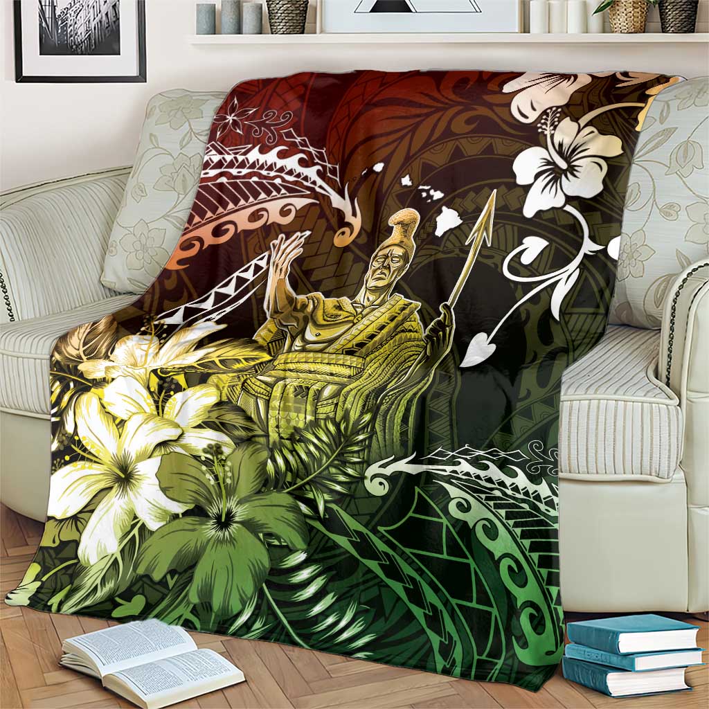 Hawaii King Kamehameha Day Blanket Polynesian Pattern Mix Hibiscus Reggae LT05 - Polynesian Pride