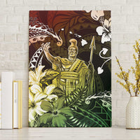 Hawaii King Kamehameha Day Canvas Wall Art Polynesian Pattern Mix Hibiscus Reggae LT05 Without Frame Reggae - Polynesian Pride