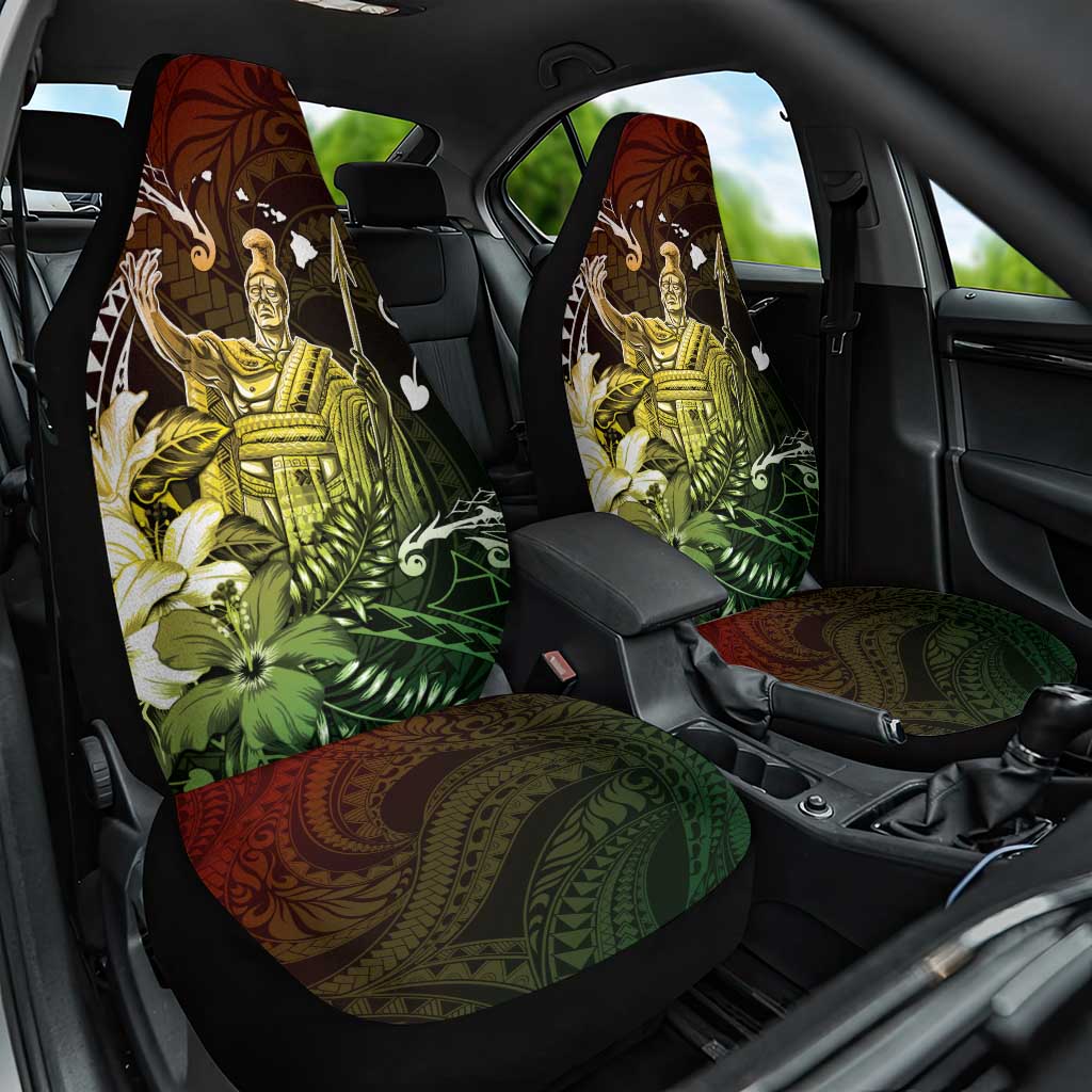 Hawaii King Kamehameha Day Car Seat Cover Polynesian Pattern Mix Hibiscus Reggae LT05 One Size Reggae - Polynesian Pride