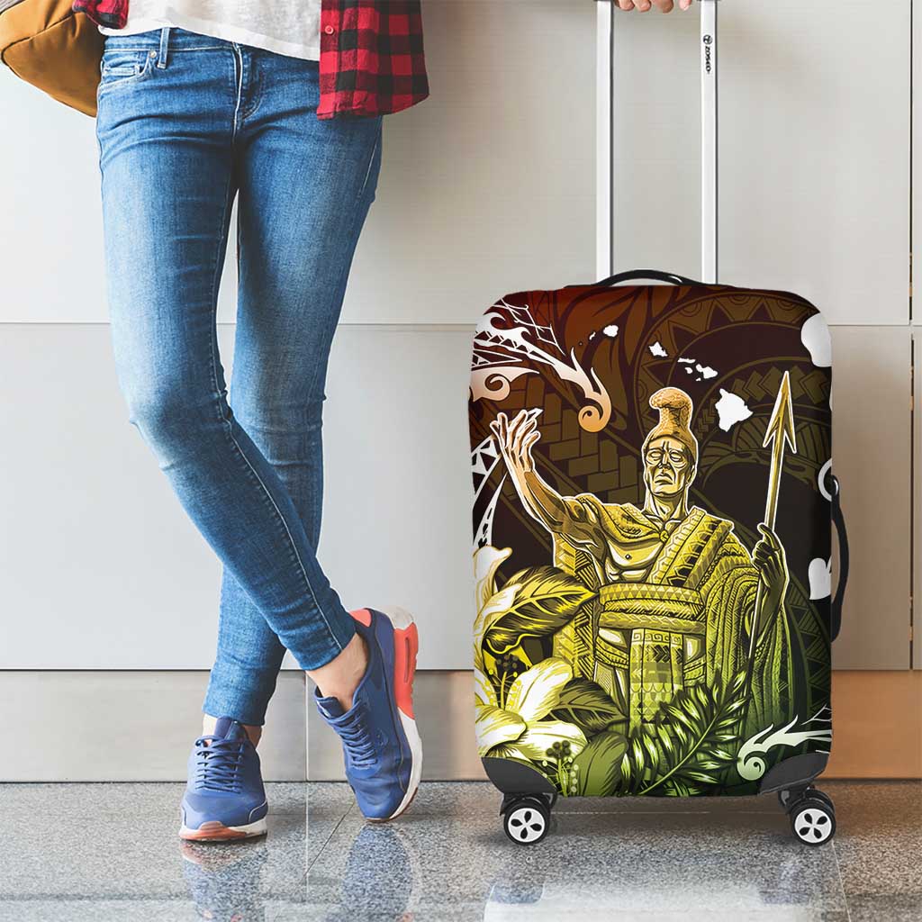 Hawaii King Kamehameha Day Luggage Cover Polynesian Pattern Mix Hibiscus Reggae LT05 - Polynesian Pride